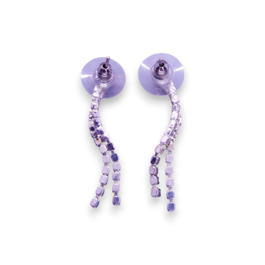 Silver Tone Clear Cubic Zirconia Classic Earrings