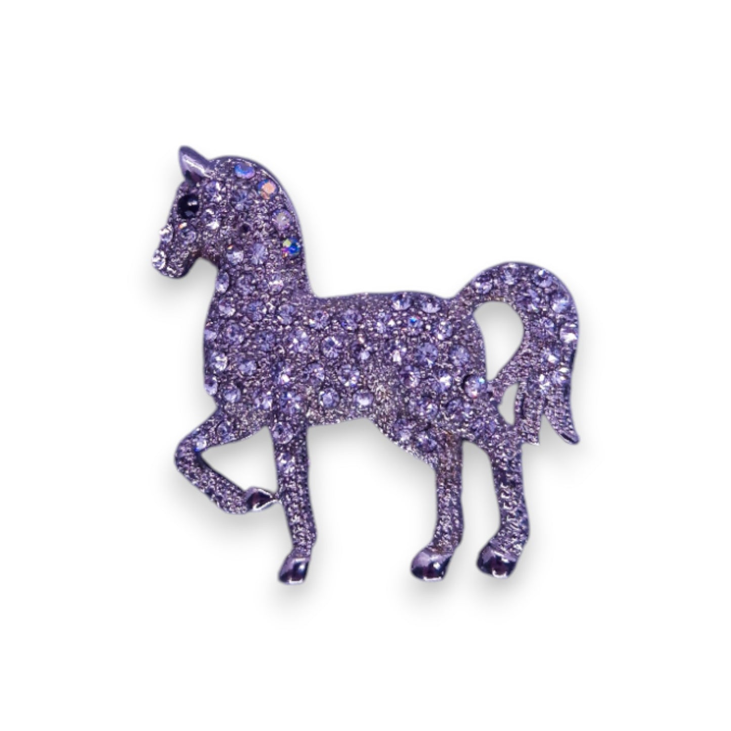 Silver Tone Clear Stones Nature Inspired Brooch