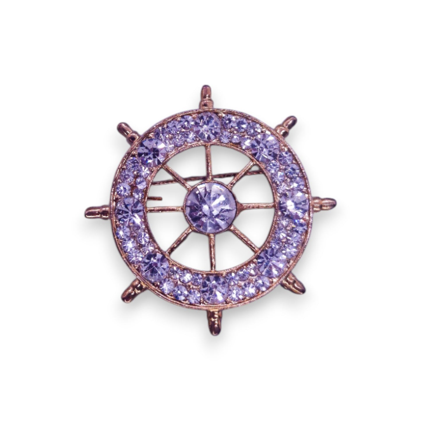 Gold Tone Cubic Zirconia Classic Brooch