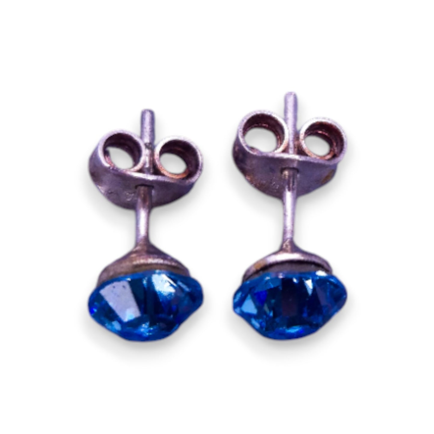 Silver Blue Crystals Classic Necklace & Earrings by Byzantium Collection
