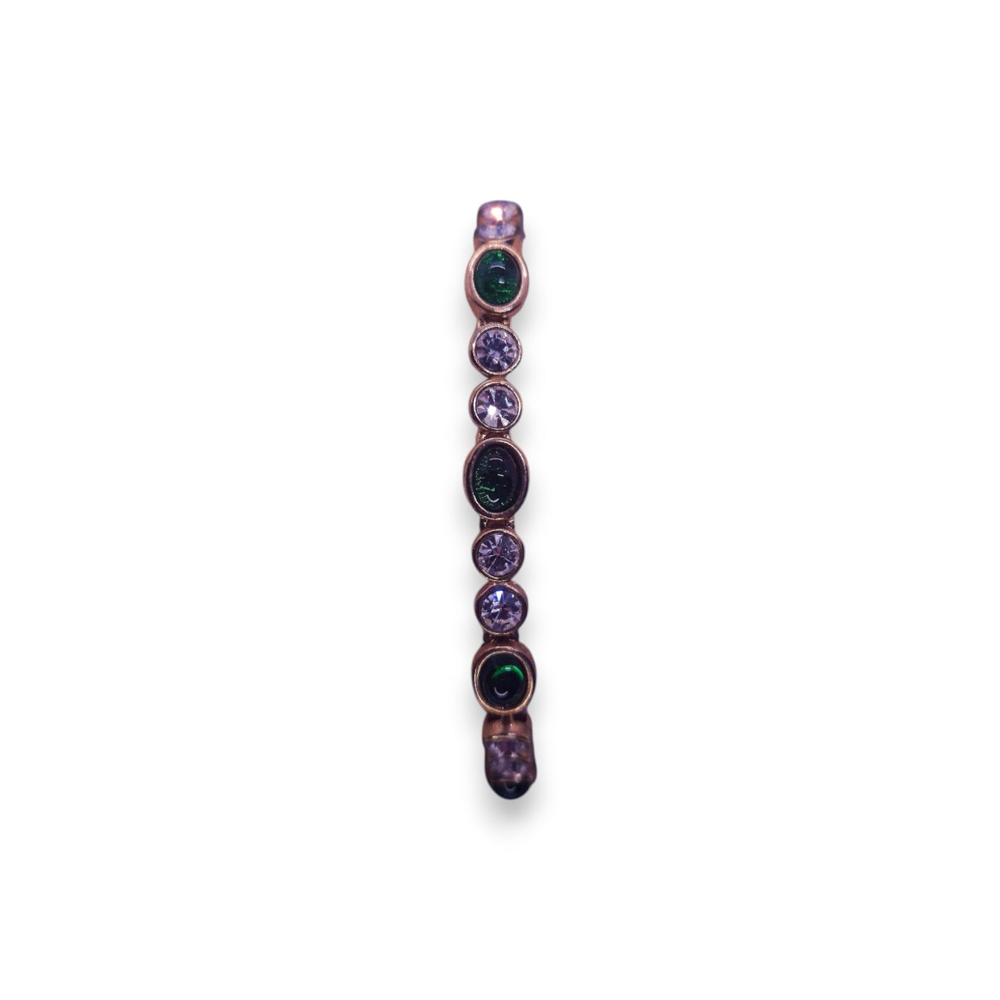 Gold Tone Green & Clear Cubic Zirconia Classic Bracelet