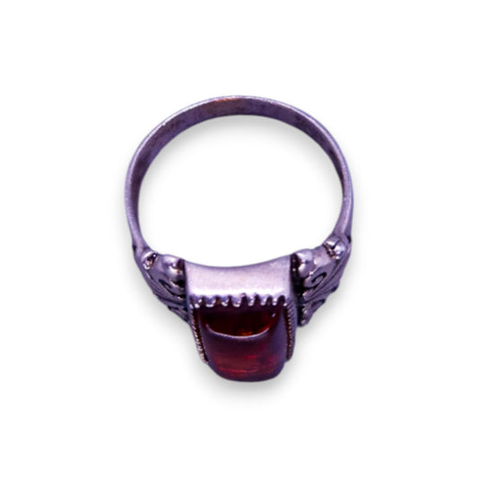 Sterling Silver Amber Vintage Ring