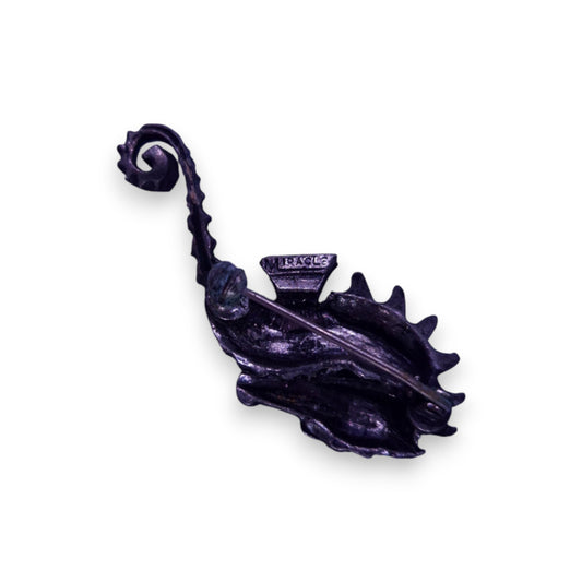 Metal Nature Inspired Seahorse Brooch