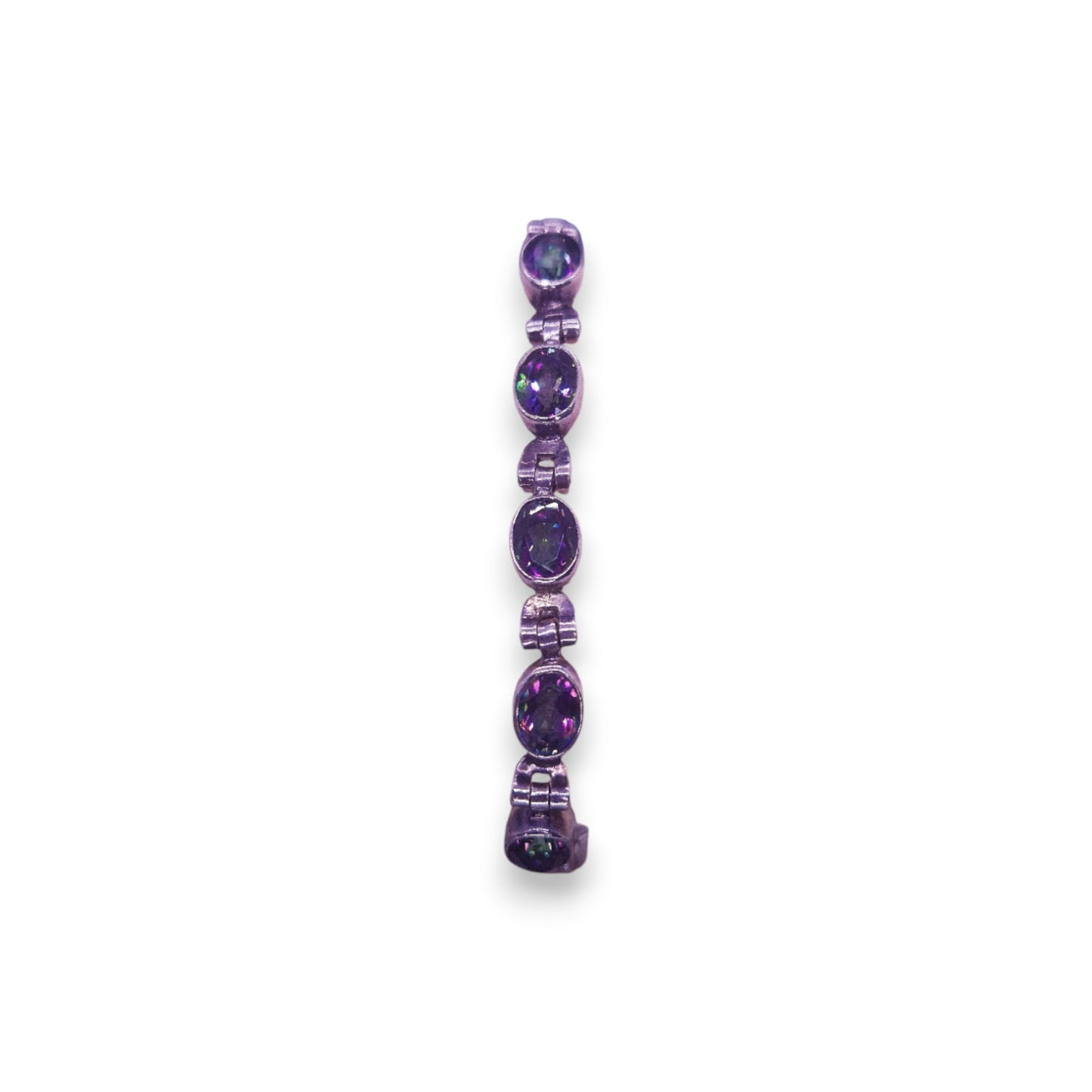 Silver Tone Metal Mystic Topaz Classic Bracelet