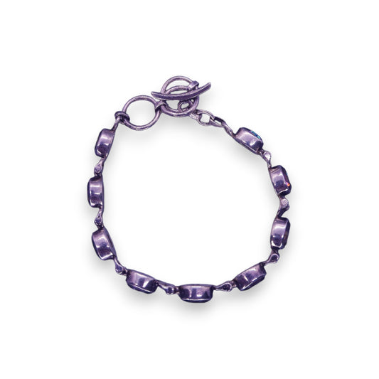 Silver Tone Metal Mystic Topaz Classic Bracelet