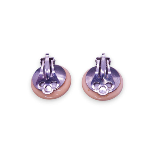 Silver Tone Glass Classic Earrings