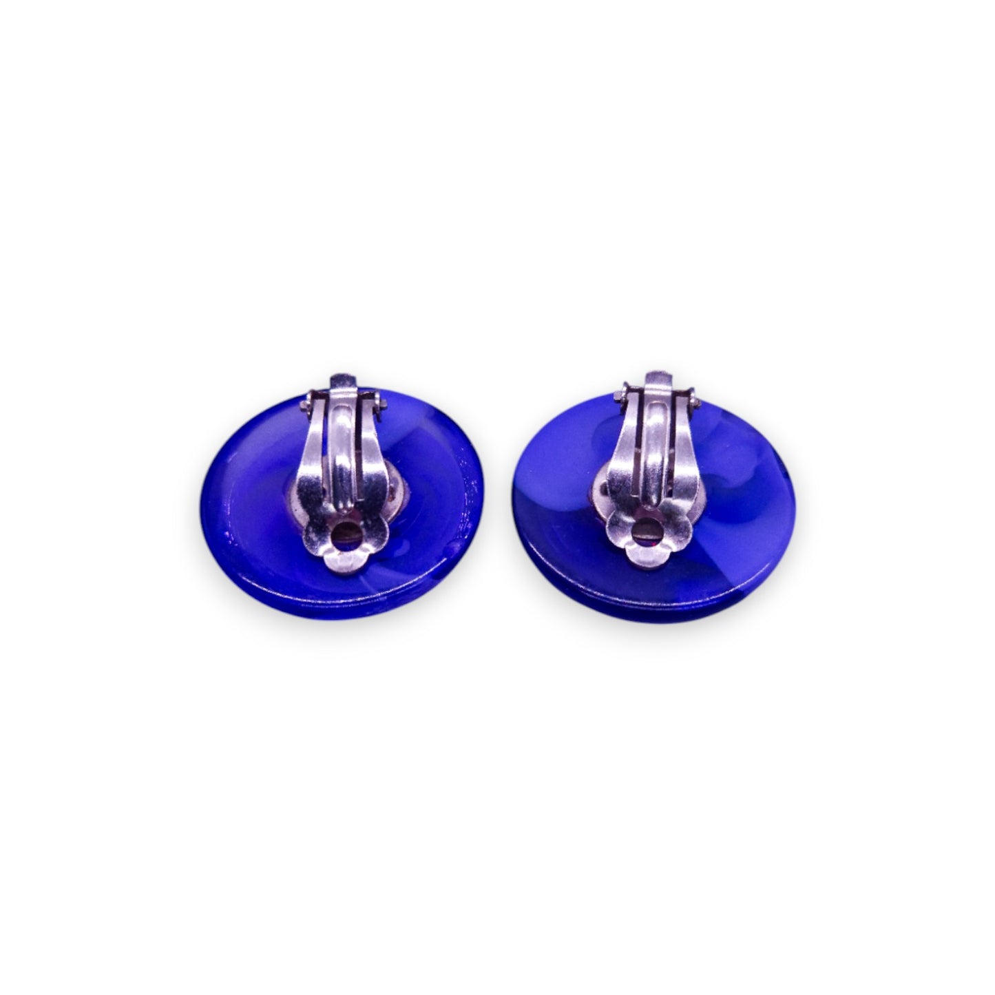 Silver Tone Plastic Classic Earrings