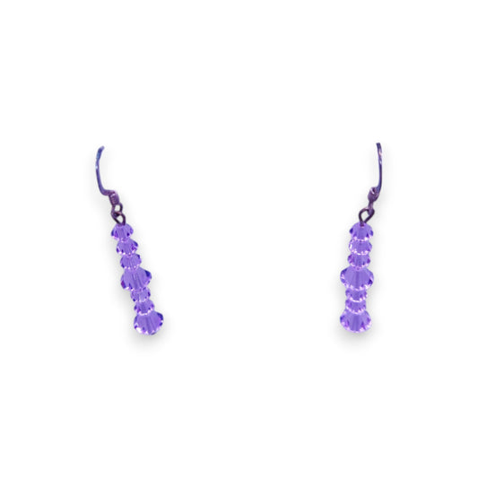Silver Tone Plastic Beads Classic Earrings