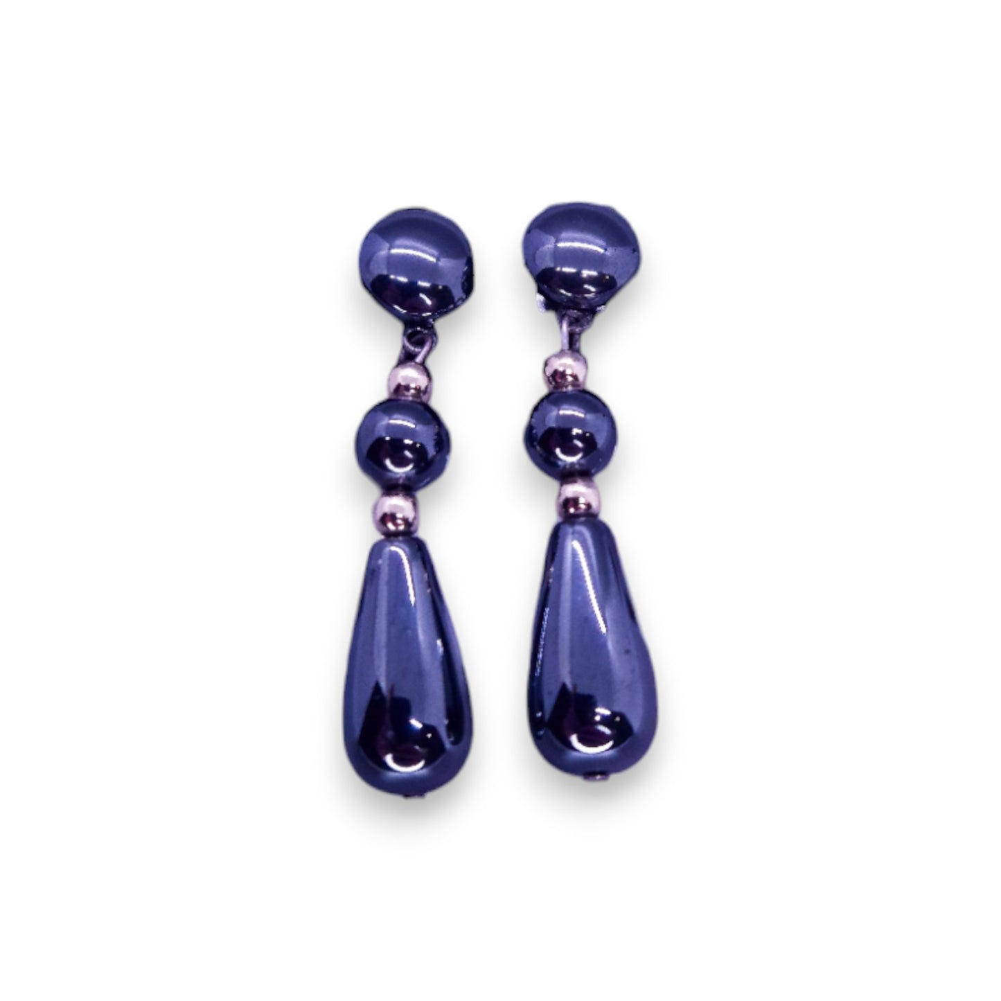 Silver Tone Metal Beads Classic Earrings