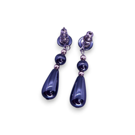 Silver Tone Metal Beads Classic Earrings