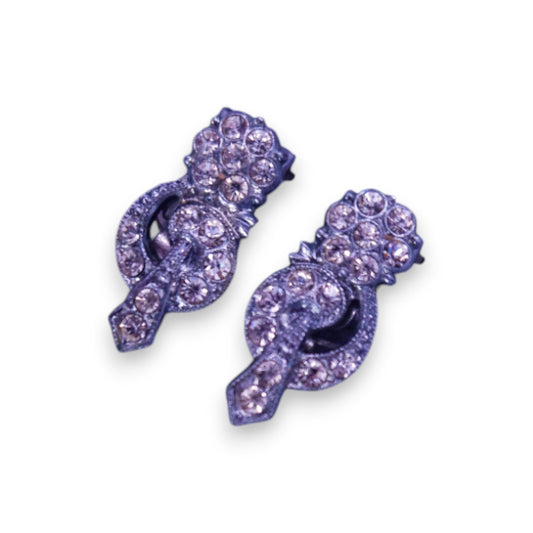 Silver Tone Clear Cubic Zirconia Classic Earrings