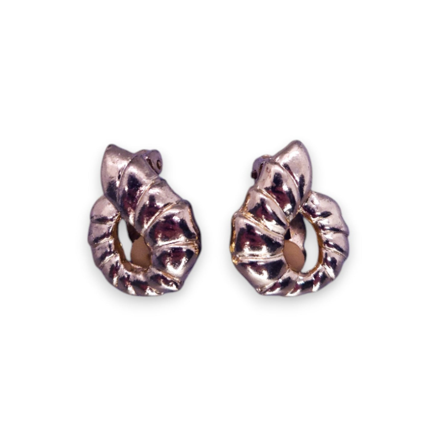 Gold Tone Nature Inspired Shell Earrings