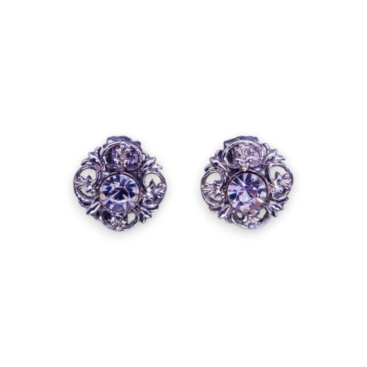 Silver Tone Cubic Zirconia Classic Earrings