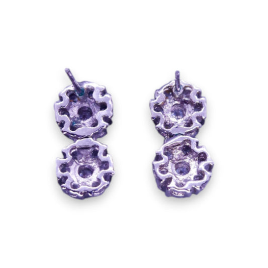 Silver Tone Clear Cubic Zirconia Classic Earrings