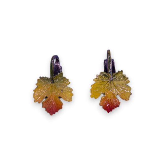 Silver Tone Nature Inspired Leaf Earrings