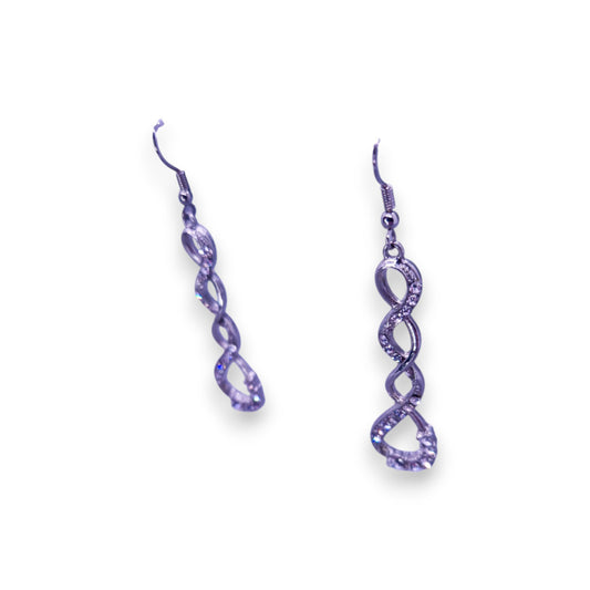 Silver Tone Clear Cubic Zirconia Classic Earrings