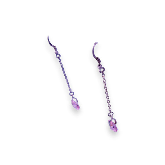 Sterling Silver with Pink Crystal Romantic Earrings