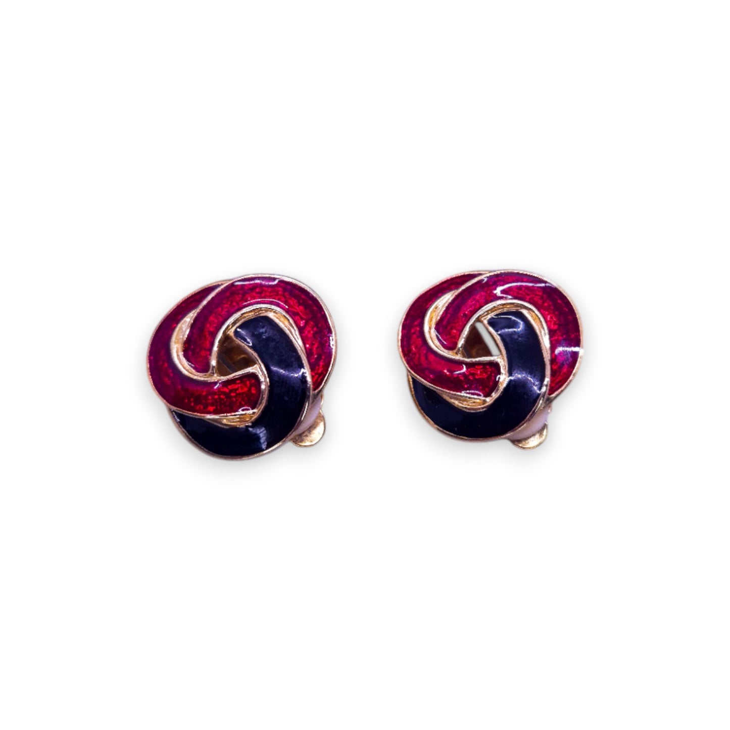 Gold Tone Enamelled Classic Earrings