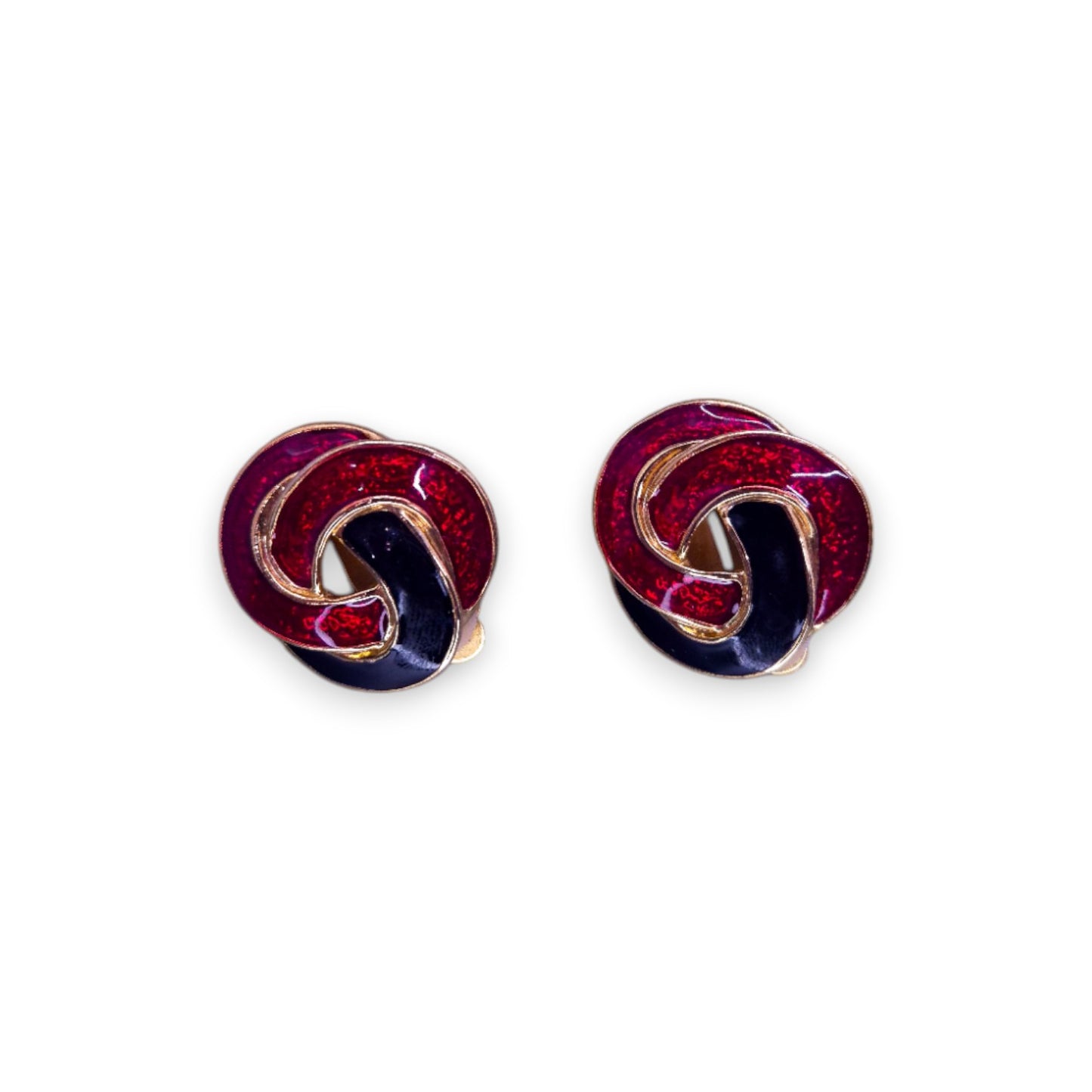Gold Tone Enamelled Classic Earrings