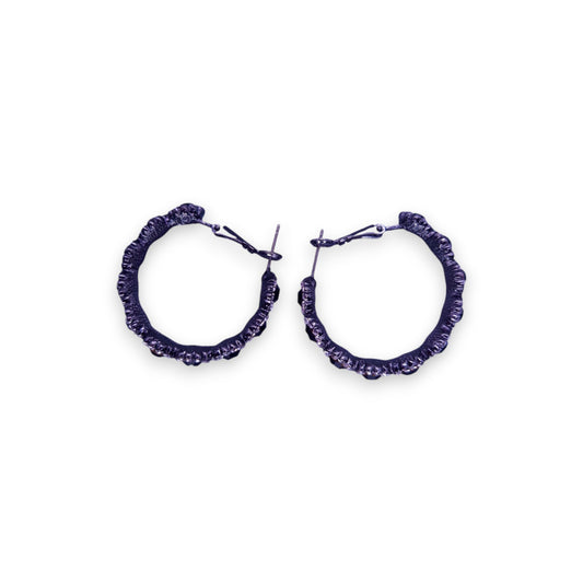 Metal Black & Clear Cubic Zirconia Classic Earrings