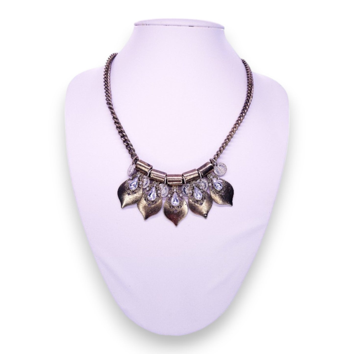 Gold Tone Cubic Zirconia Classic Necklace