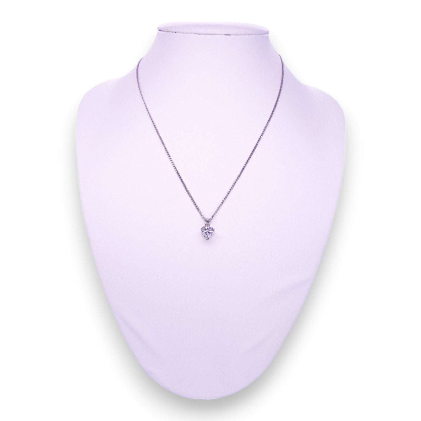 Silver Tone Clear Cubic Zirconia Romantic Necklace