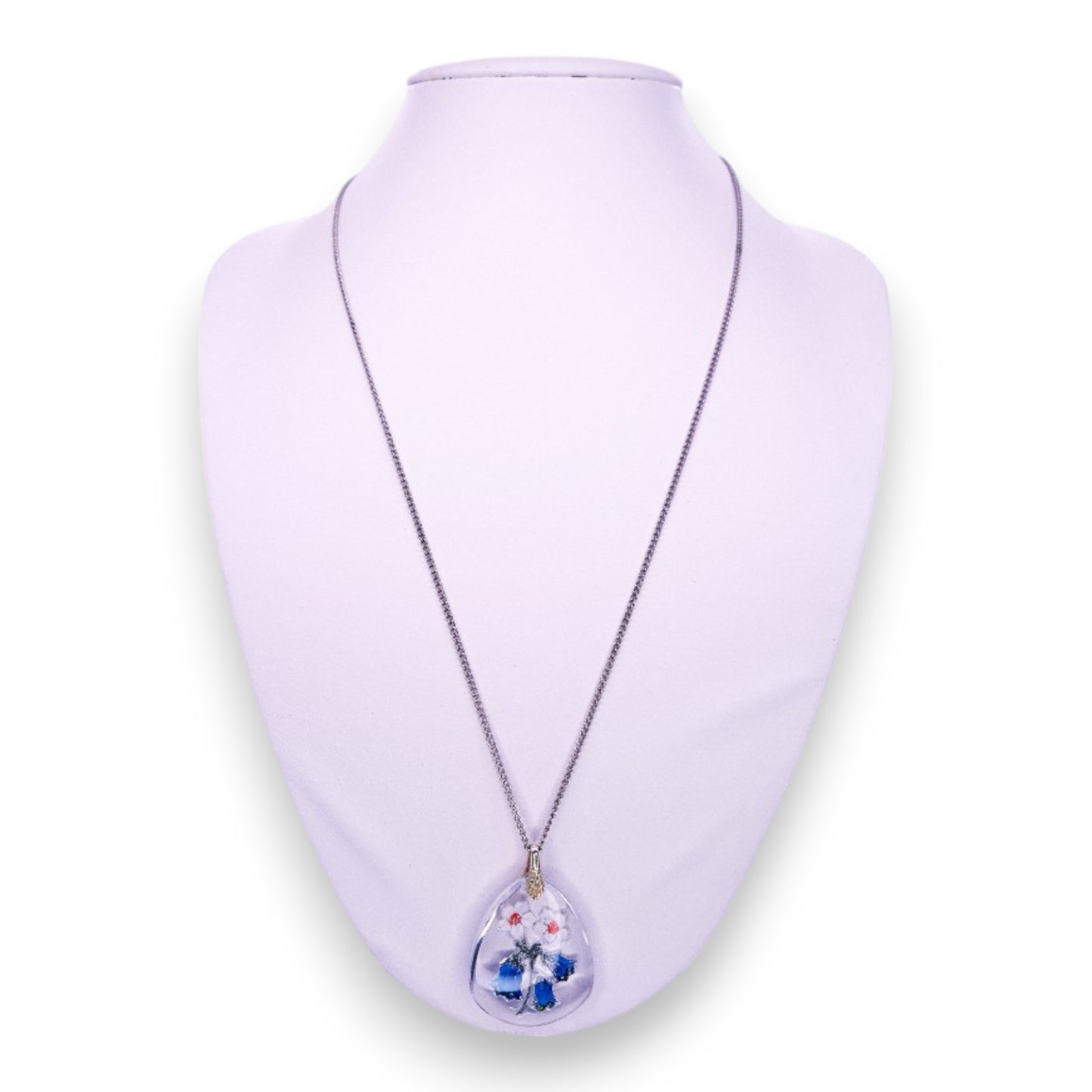 Silver Tone Hand-Painted Nature Inspired Necklace