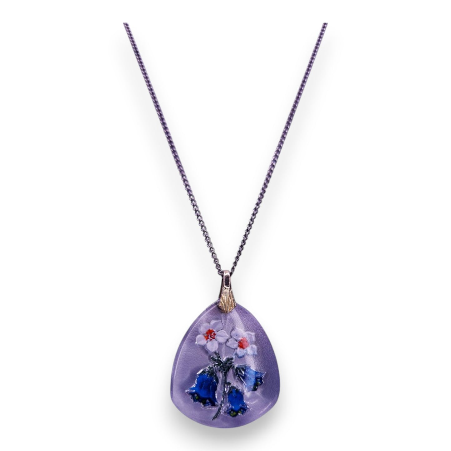 Silver Tone Hand-Painted Nature Inspired Necklace
