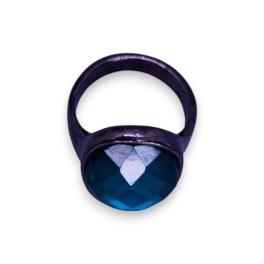 Metal Blue Stone Statement Ring