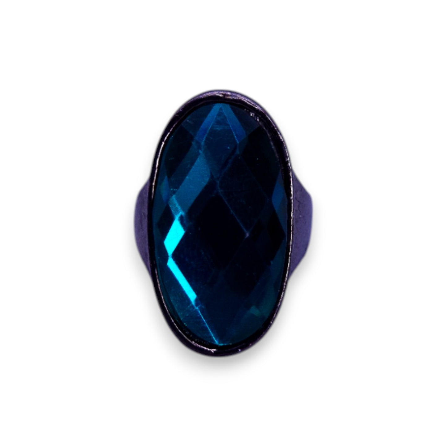 Metal Blue Stone Statement Ring