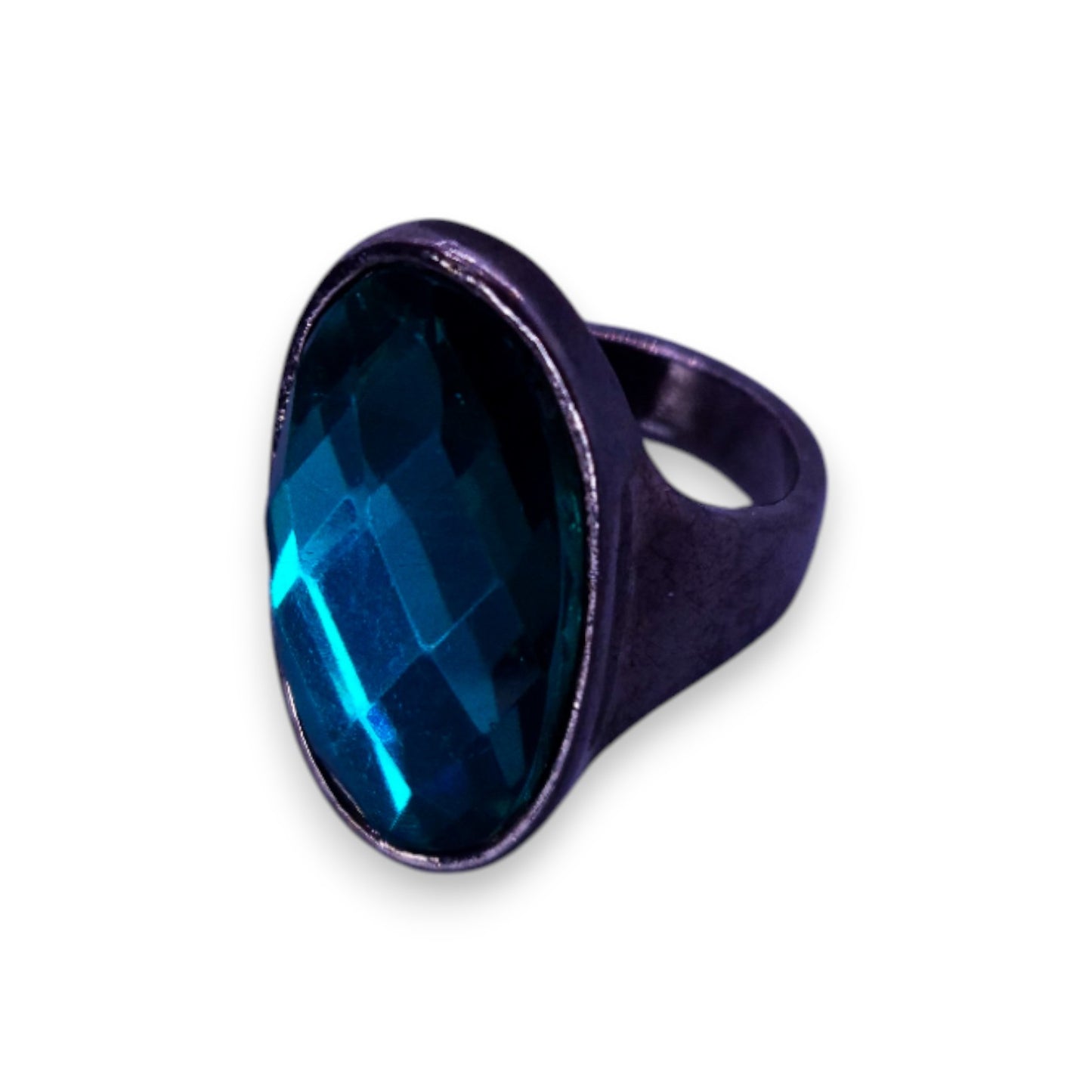 Metal Blue Stone Statement Ring