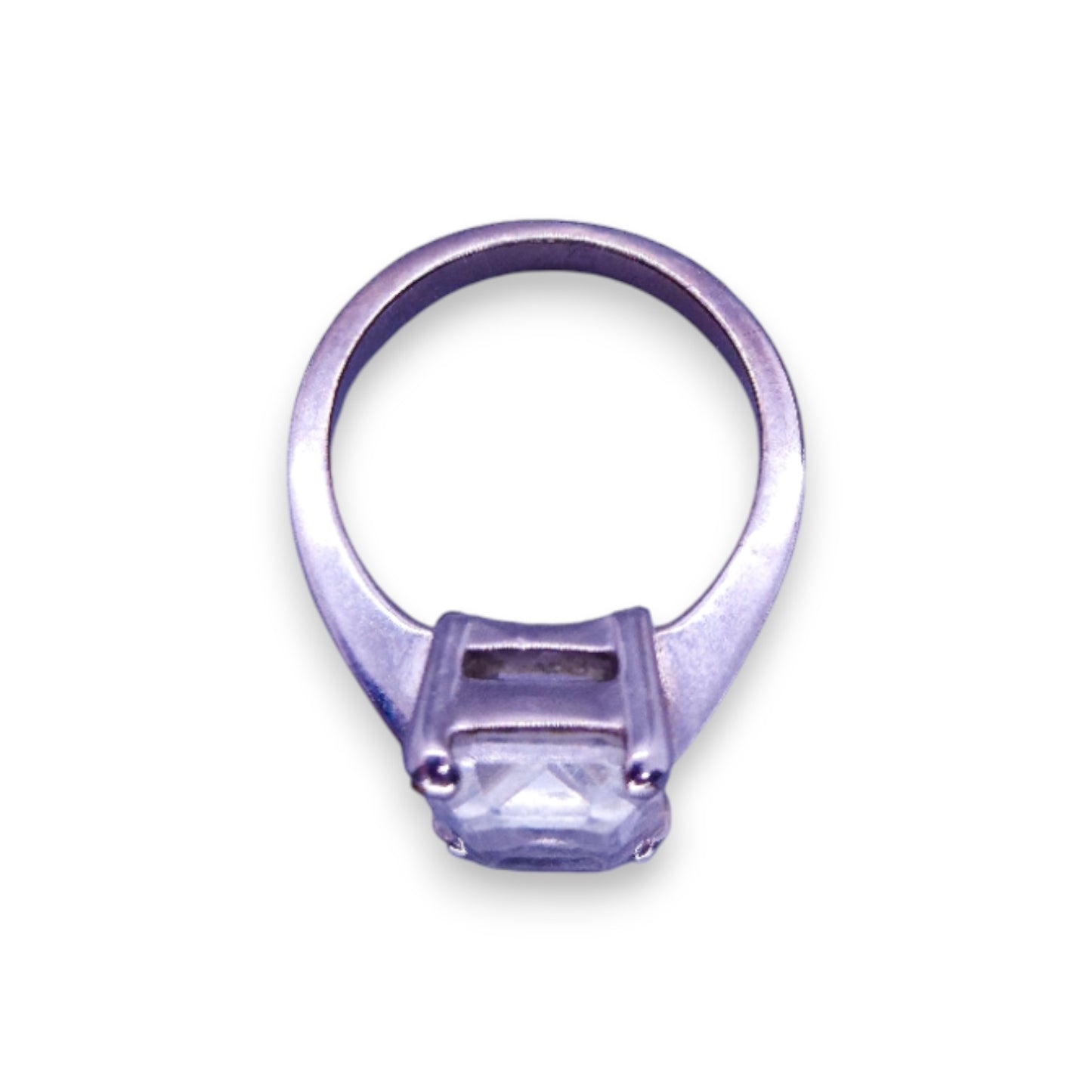 Silver Tone Cloudy Stone Statement Ring