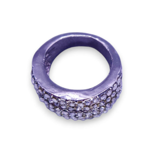 Silver Tone Clear Cubic Zirconia Classic Ring