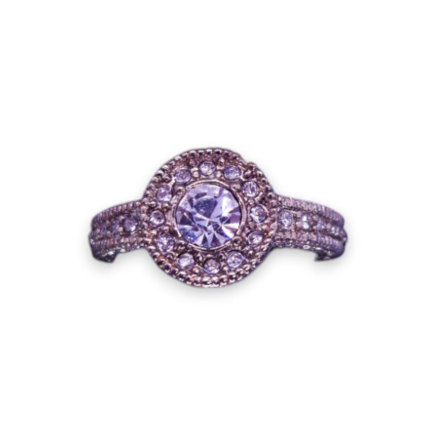 Gold Tone Clear Stones Classic Ring