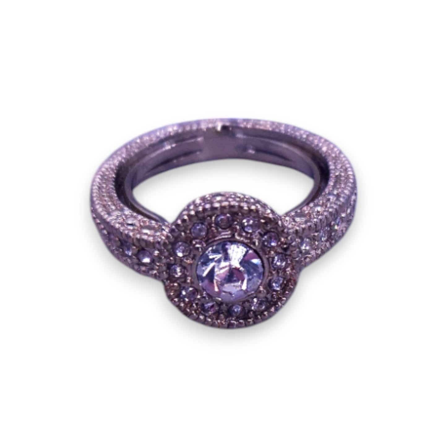 Gold Tone Clear Stones Classic Ring