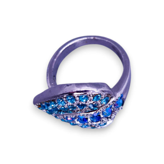 Silver Tone Blue Stones Romantic Ring