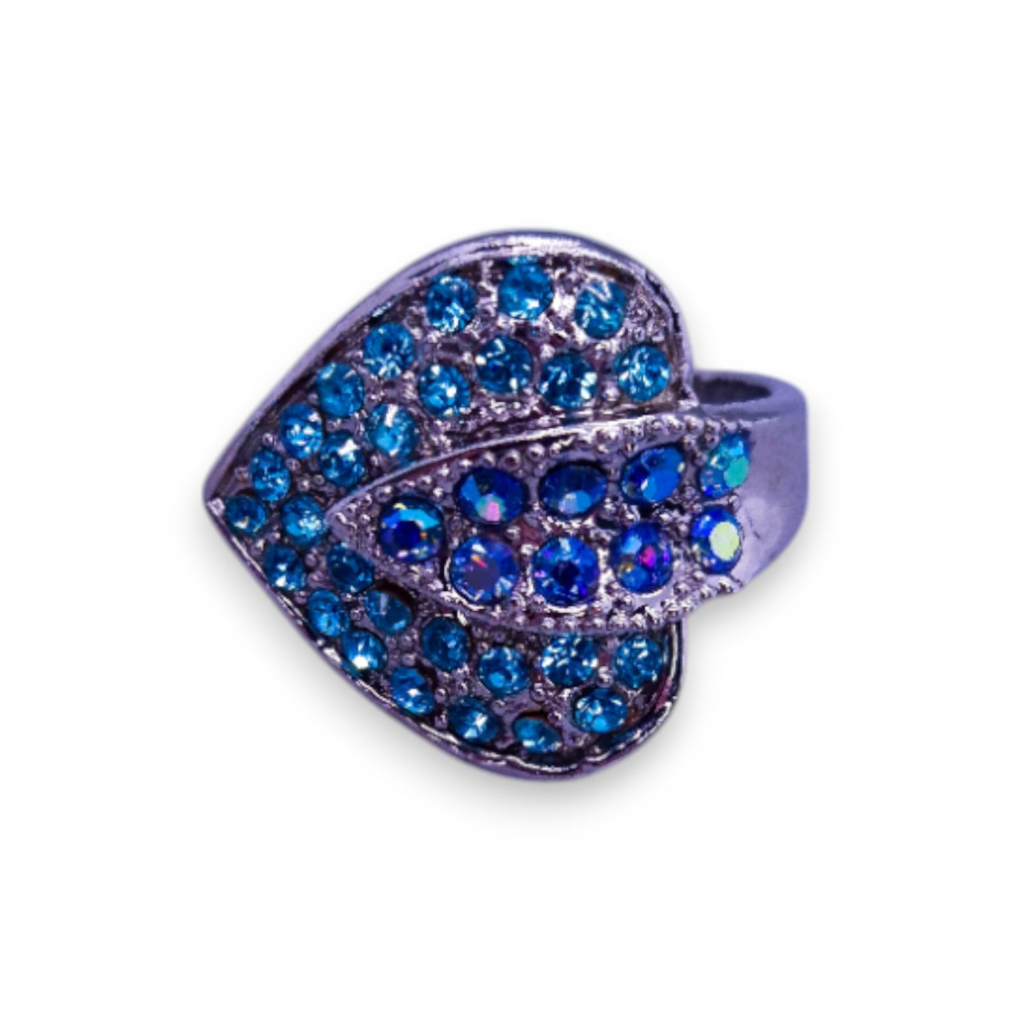 Silver Tone Blue Stones Romantic Ring
