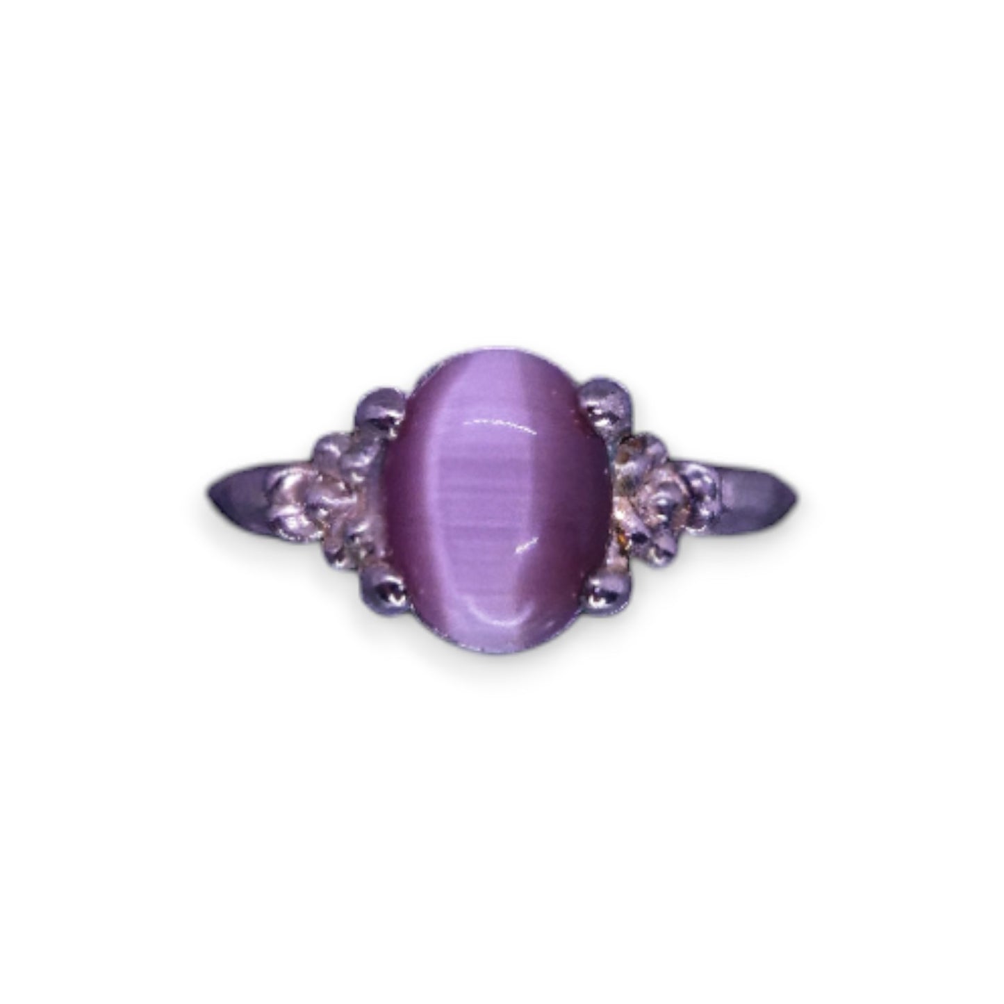 Silver Tone Purple Stone Classic Ring