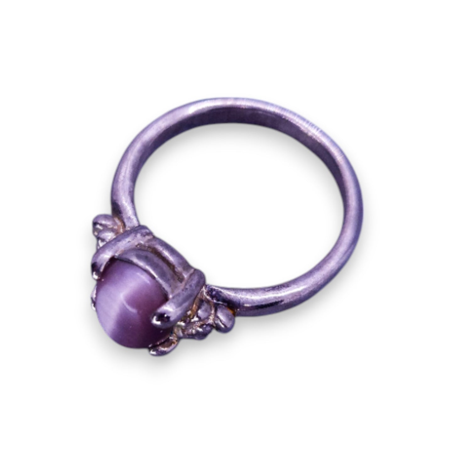 Silver Tone Purple Stone Classic Ring