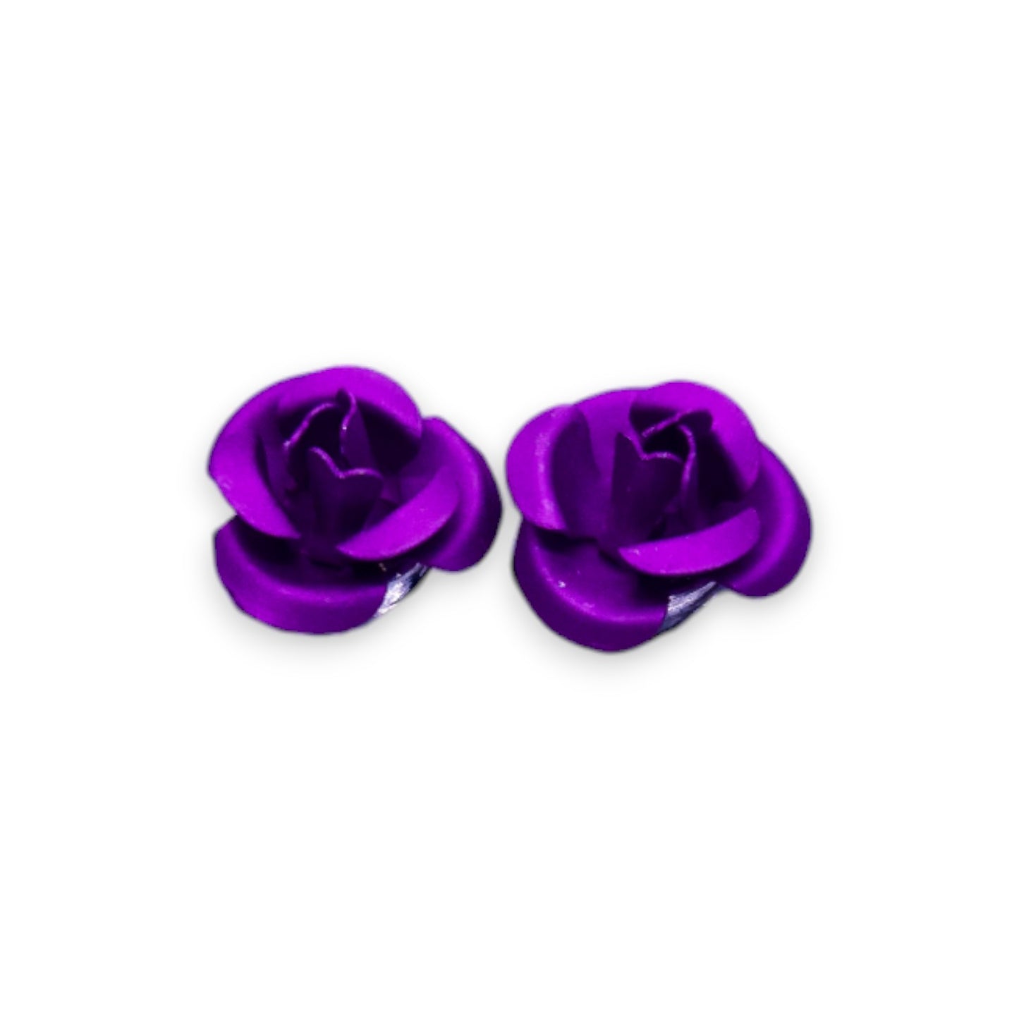 Silver Tone Pink Stones Nature Inspired Rose Necklace & Earrings
