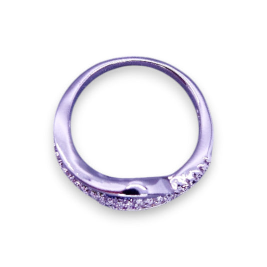 Sterling Silver Multi & Clear Cubic Zirconia Modern Ring