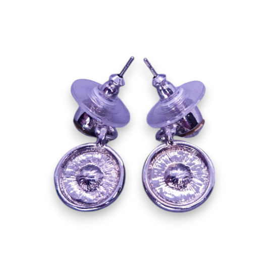 Silver Tone Clear Cubic Zirconia Classic Earrings