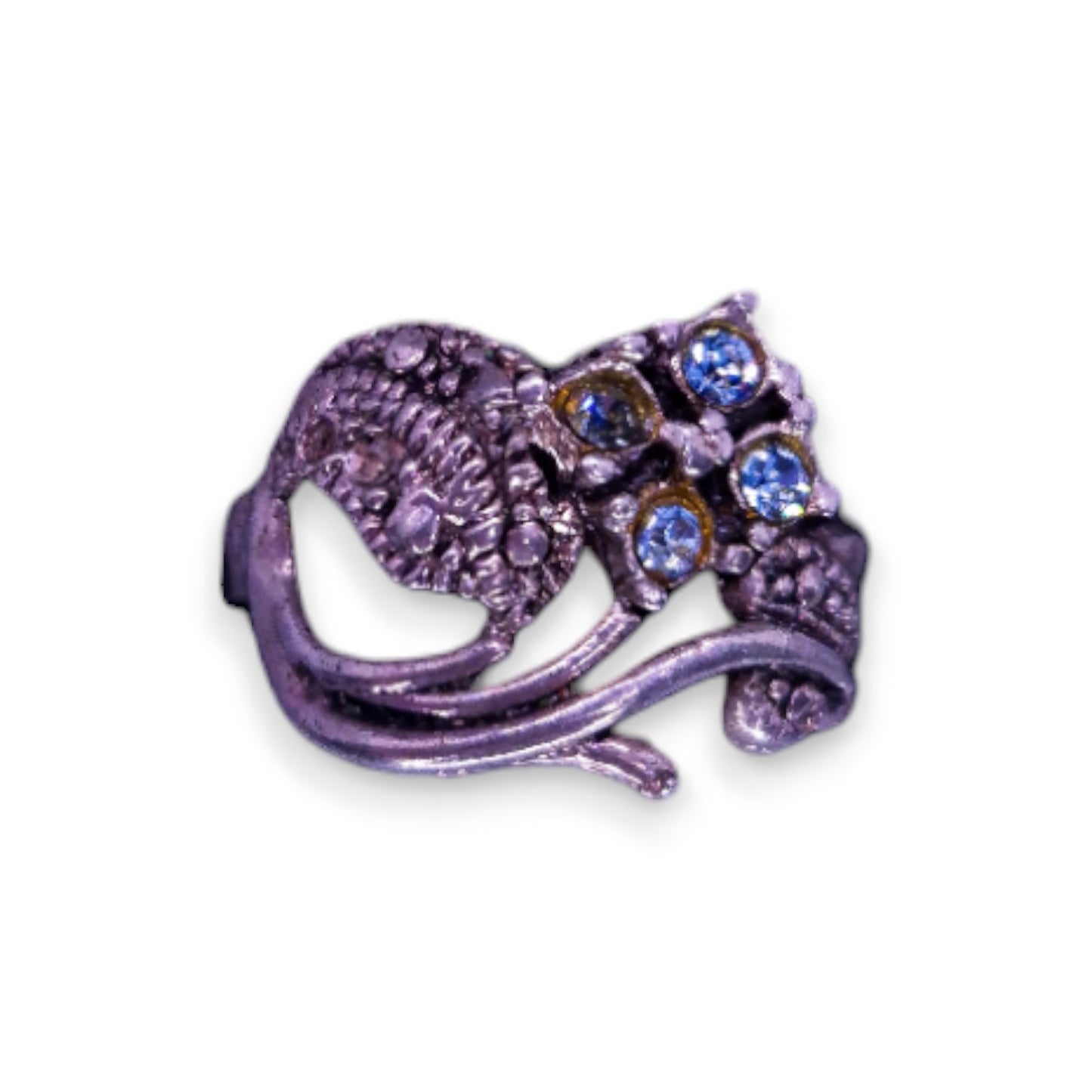Silver Tone Blue Cubic Zirconia Vintage Ring