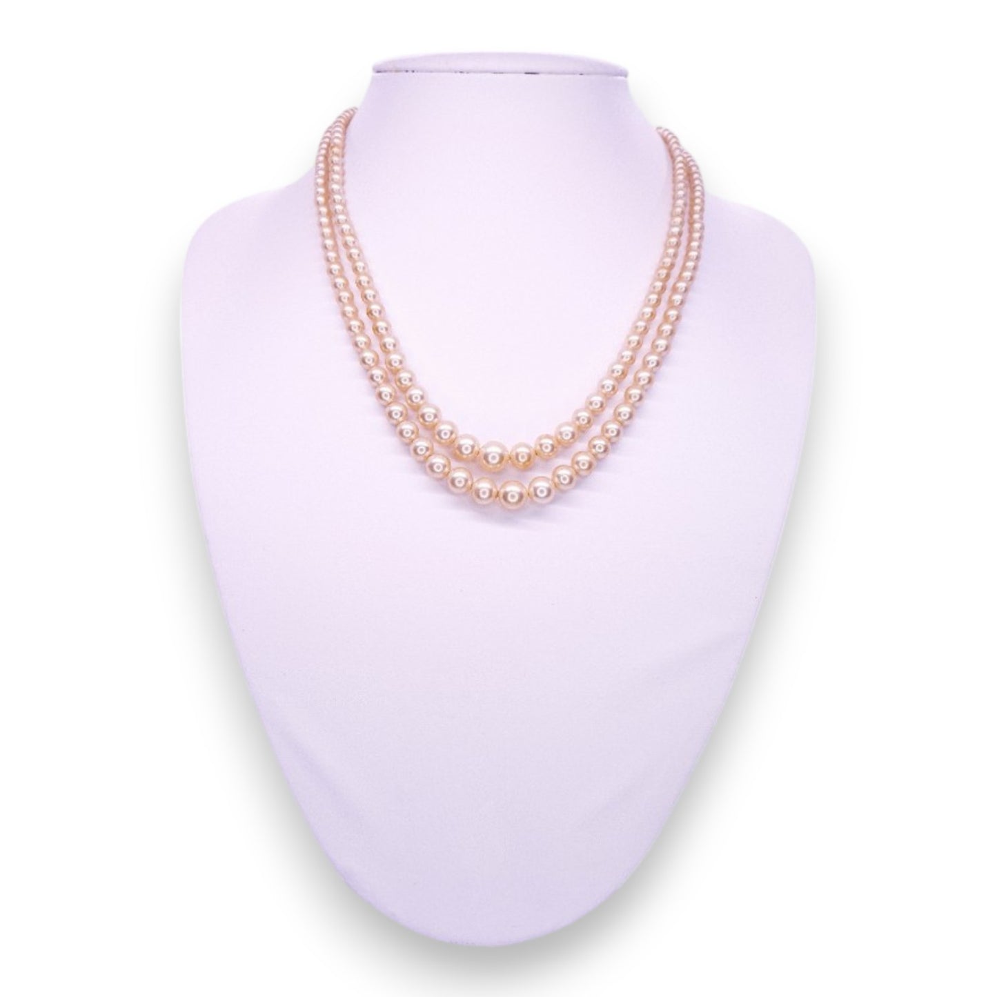 Pearl & Clear Stones Classic Necklace by Roslia