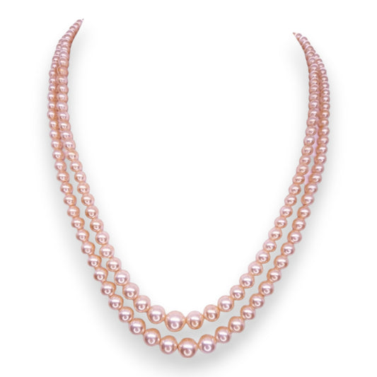 Pearl & Clear Stones Classic Necklace by Roslia
