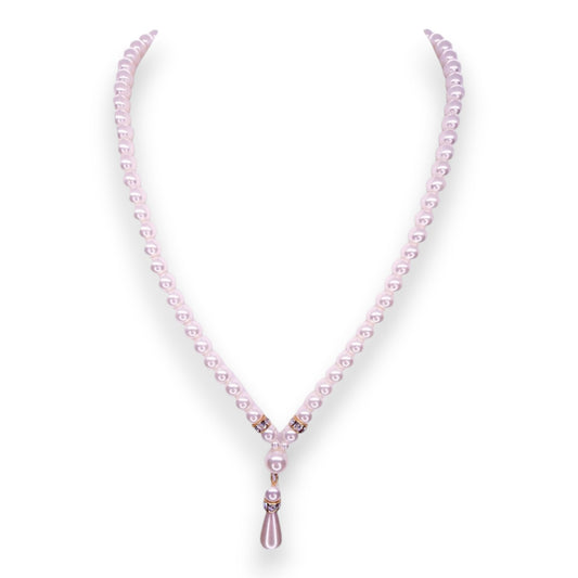 Gold Tone Faux Pearls & Cubic Zirconia Classic Necklace