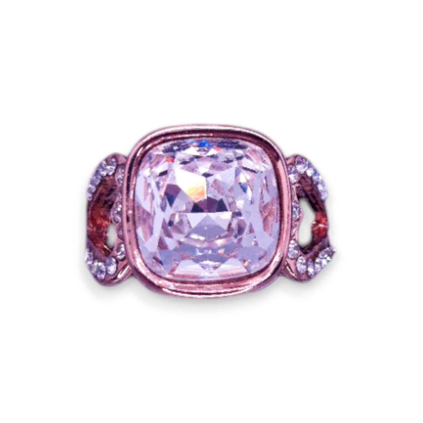 Rose Gold Tone Clear Cubic Zirconia Modern Ring