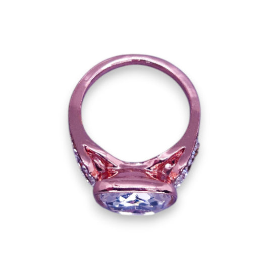 Rose Gold Tone Clear Cubic Zirconia Modern Ring