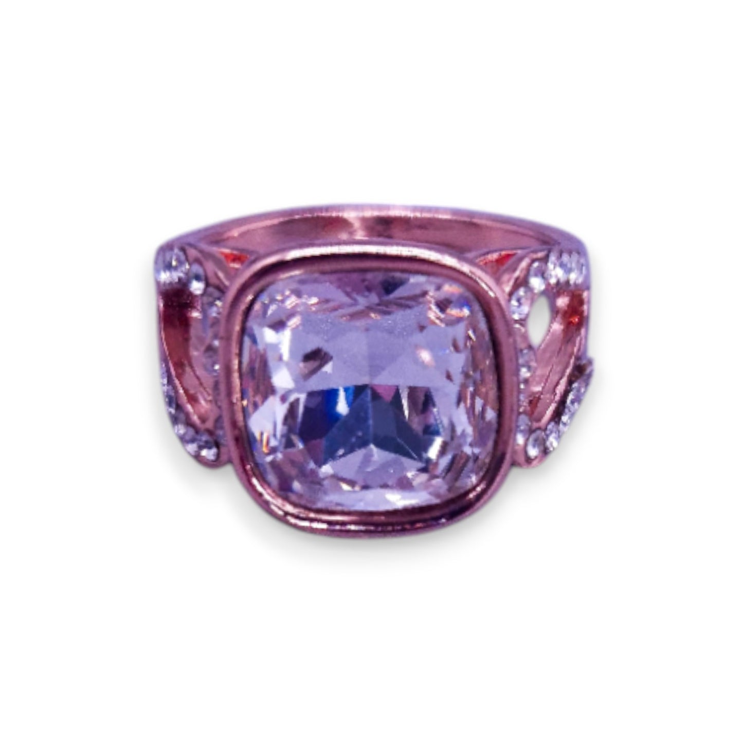 Rose Gold Tone Clear Cubic Zirconia Modern Ring