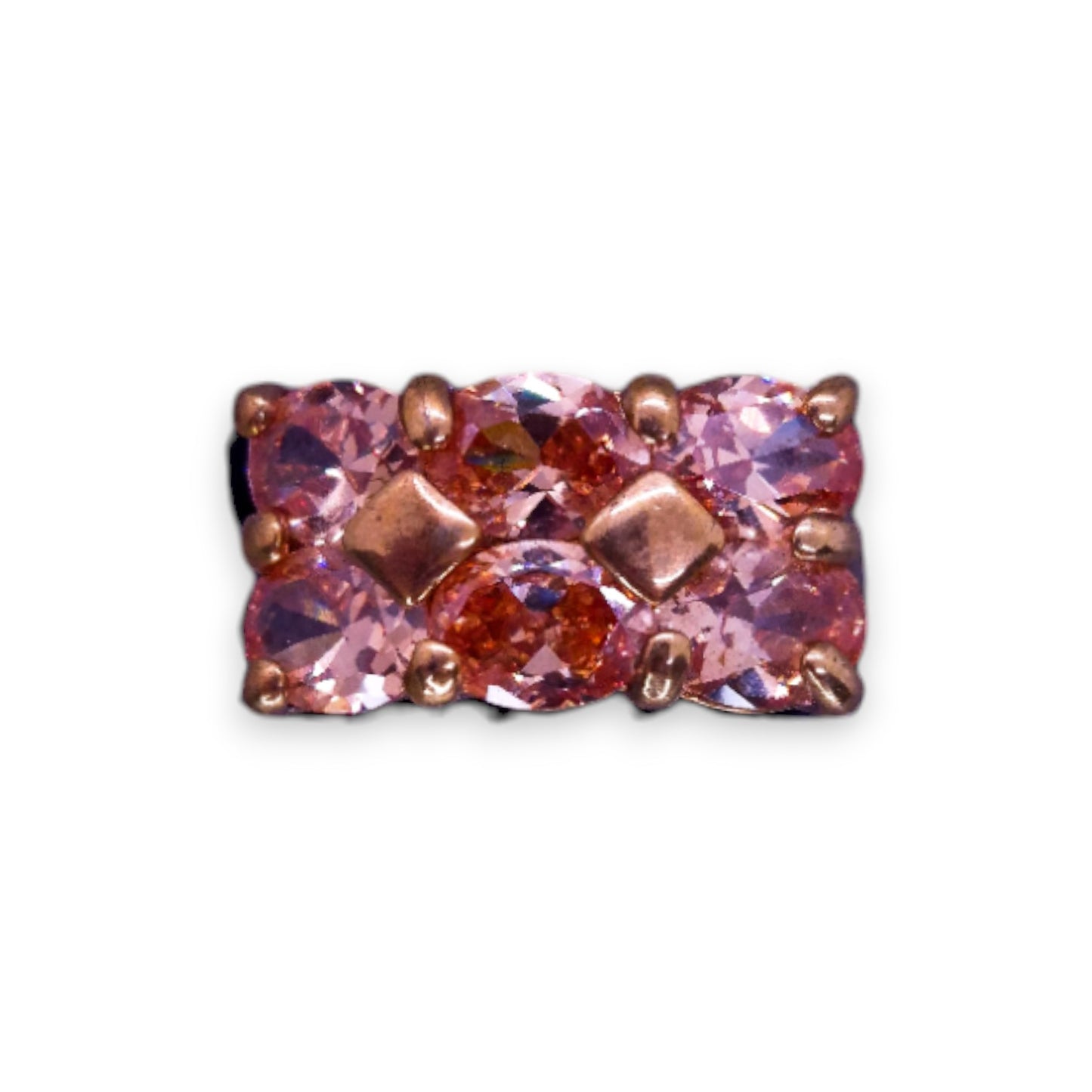 Gold Tone Peach Cubic Zirconia Classic Ring